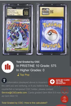 Pokemon CGC Pristine 10 Mega Charizard X EX Black Star Promo English Phantasmal - Image 3