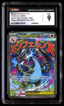 CGC 9 Mega Charizard X EX 023 Upc Black Star Promos Pokemon Mint - Image 1