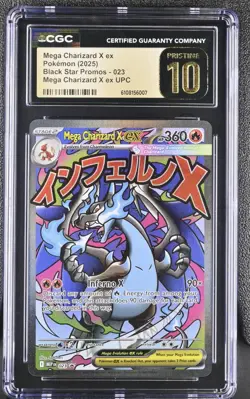 Mega Charizard X Ex Black Star Promo 023 Mega Charizard X EX UPC CGC 10 PRISTINE - Image 1