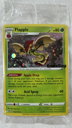 Pokemon TCG Flapple 22/192 Gamestop Exclusive Promo Holo Sealed - Image 1