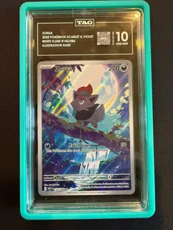 TAG 10 - ZORUA 2025 POKEMON WHT EN-WHITE FLARE ILLUSTRATION RARE #142 - Image 1