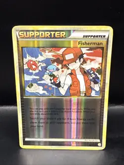 Pokemon TCG Fisherman 92/123 HeartGold SoulSilver Reverse Holo Card - Image 1