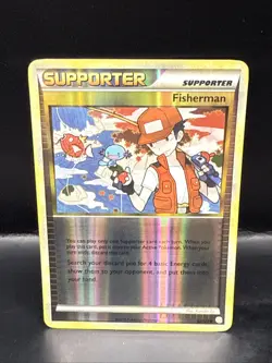 Pokemon TCG Fisherman 92/123 HeartGold SoulSilver Reverse Holo Card - Image 2