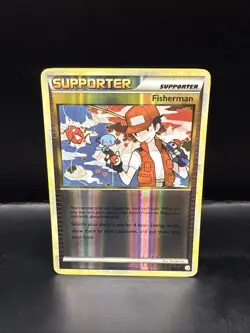 Pokemon TCG Fisherman 92/123 HeartGold SoulSilver Reverse Holo Card - Image 4