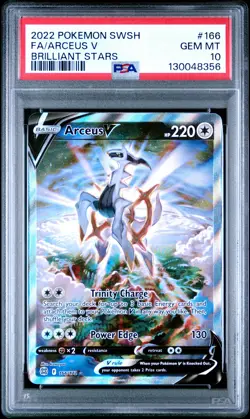 2022 POKEMON SWORD & SHIELD BRILLIANT STARS #166 FULL ART/ARCEUS V PSA 10 - Image 1