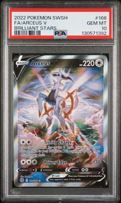 2022 POKEMON SWORD & SHIELD BRILLIANT STARS #166 FULL ART/ARCEUS V PSA 10 - Image 1