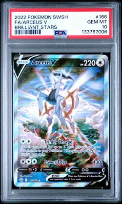 2022 POKEMON SWORD & SHIELD BRILLIANT STARS #166 FULL ART/ARCEUS V PSA 10 - Image 1