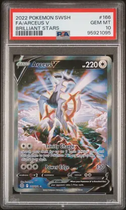 2022 POKEMON SWORD & SHIELD BRILLIANT STARS #166 FULL ART/ARCEUS V PSA 10 - Image 1
