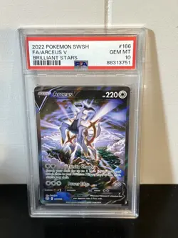 2022 POKEMON SWORD & SHIELD BRILLIANT STARS #166 FULL ART/ARCEUS V PSA 10 🔥 - Image 1
