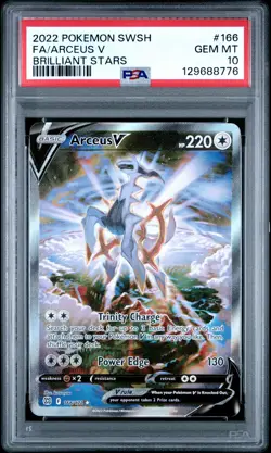2022 POKEMON SWORD & SHIELD BRILLIANT STARS #166 FULL ART/ARCEUS V PSA 10 - Image 1