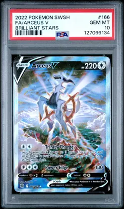 2022 POKEMON SWORD & SHIELD BRILLIANT STARS #166 FULL ART/ARCEUS V PSA 10 - Image 1