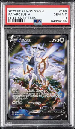 2022 POKEMON SWORD & SHIELD BRILLIANT STARS #166 FULL ART/ARCEUS V PSA 10 - Image 1