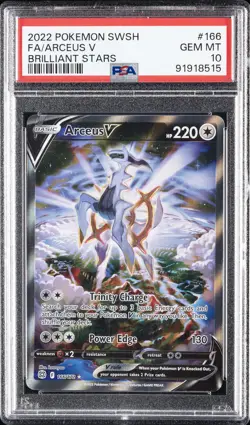2022 POKEMON SWORD & SHIELD BRILLIANT STARS #166 FULL ART/ARCEUS V PSA 10 - Image 1