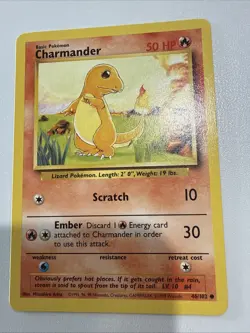 Pokemon TCG Charmander Base Set 46/102 Regular Unlimited Common - Image 1