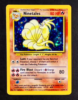 1999 Pokemon NINETALES Base Set HOLO RARE Unlimited Edition Card 12/102 - MINT - Image 2