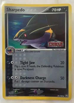 2007 Pokemon EX Power Keepers Sharpedo-Reverse Foil #38/108 - Image 1