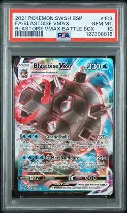 2021 POKEMON SWSH BLASTOISE VMAX BATTLE BOX PROMO FULL ART/BLASTOISE VMAX PSA 10 - Image 1