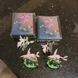 (2) Umbreon & Espeon. Pokemon Prismatic Premium Collection Sleeves, Figure, Pin - Image 1