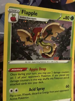 Pokemon - Flapple 022/192 - Rebel Clash Holo Rare - EB Games Stamp - NM - Image 2