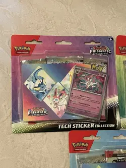 Pokemon TCG Prismatic Evolutions Tech Sticker Collection Blister Set of 3 Sealed - Image 3