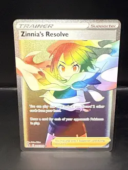 Pokemon Zinnia’s Resolve (Secret Rainbow Rare) 225/203 Evolving Skies - Image 1