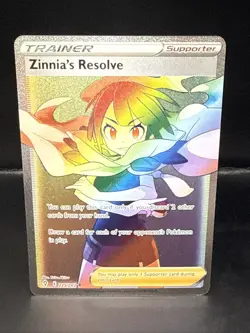 Pokemon Zinnia’s Resolve (Secret Rainbow Rare) 225/203 Evolving Skies - Image 2