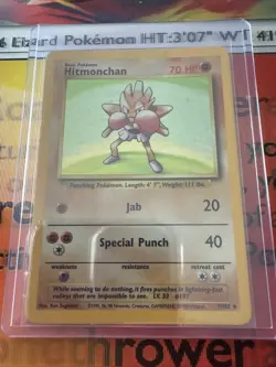 Pokemon TCG Hitmonchan Base Set 7/102 Holo Unlimited Holo Rare - Image 1