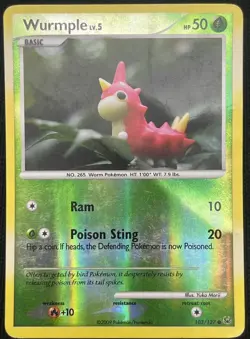 vintage 2009 Pokemon - Wurmple 103/127 Platinum Reverse Holo HP DMG - Image 1