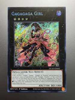 Yugioh - Gagagaga Girl Secret Rare DUAD-EN043, Near Mint, 1st Edition - Image 1