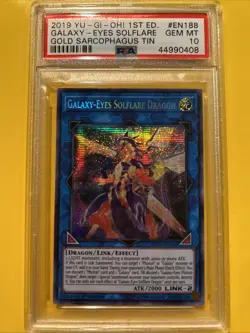YuGiOh GALAXY-EYES SOLFLARE DRAGON #MP19-EN188🔥PSA 10🔥1st ED-2019 SECRET RARE - Image 1