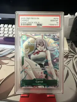 One Piece CCG Carrot Alt Art Parallel Promo Holo PSA 10 Gem Mint TCG - Image 1