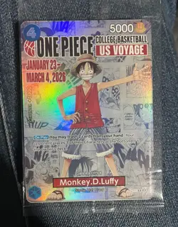 🔥🏀One Piece Monkey.D.Luffy US College Basketball Promo Card PRESALE🏀 - Image 1