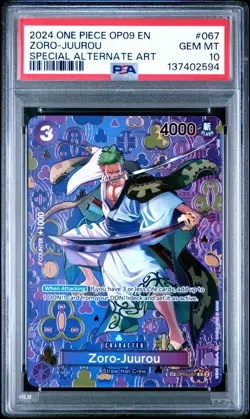 2024 ONE PIECE OP09 #067 EMPERORS IN THE NEW WORLD ZORO JUUROU SP PSA 10 - Image 1