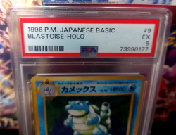 1996 Pokemon Japanese Basic Base Set Blastoise HOLO #9 EX PSA 5 - Image 3