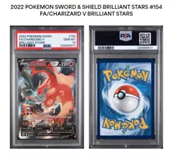 2022 POKEMON SWORD & SHIELD BRILLIANT STARS #154 FULL ART/CHARIZARD V PSA 10 Gem - Image 1