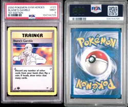 Blaine's Gamble - 1st Edition - 121/132 Gym Heroes - WOTC - Pokemon TCG - PSA 9 - Image 3