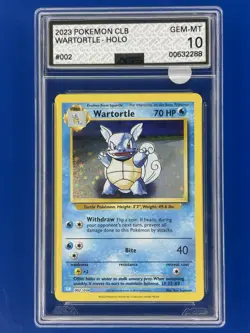 Pokemon Trading Card Game Classic Wartortle CLB 002/034 AGS Gem-MT 10 Holo 2023 - Image 1