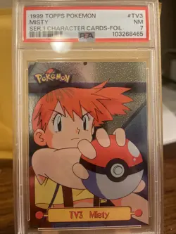 1999 TOPPS POKEMON SERIES 1 CHARACTER CARDS FOIL #TV3 MISTY PSA 7 - Image 1