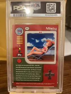 1999 TOPPS POKEMON SERIES 1 CHARACTER CARDS FOIL #TV3 MISTY PSA 7 - Image 2