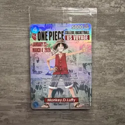 One Piece Monkey D. Luffy US College Basketball Promo Card GONZAGA - Image 1