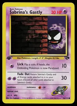 Pokemon Card - Sabrina's Gastly Gym Challenge 96/132 Common 1st Edition - Image 1