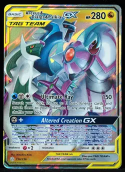 Arceus & Dialga & Palkia GX #156/236 LP Pokemon Card - Image 1