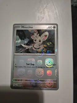 Pokemon TCG Minccino Master Ball Black Bolt Holo Card 075/086 Near Mint - Image 1
