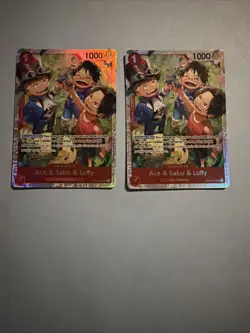 X2 One Piece Card Game TCG Ace & Sabo & Luffy OP13-007 SR M/NM Condition - Image 1
