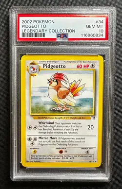 2002 Pokemon LEGENDARY Collection PIDGEOTTO #34 PSA graded 10 GEM MINT - Image 1