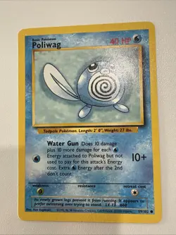Pokemon TCG Poliwag Base Set 59/102 Regular Unlimited Common - Image 1