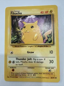 Pokemon TCG Pikachu Base Set 58/102 Regular Unlimited Common - Image 1