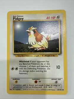 Pokemon TCG Pidgey Base Set 57/102 Regular 1st Edition Common - Image 1