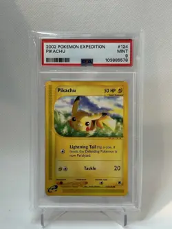 PSA 9 PIKACHU 124/165 EXPEDITION POKEMON 2002 MINT NON-HOLO - Image 1