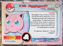 1999 Pokemon Topps Jigglypuff 39 Ungraded NM or Better - Image 2